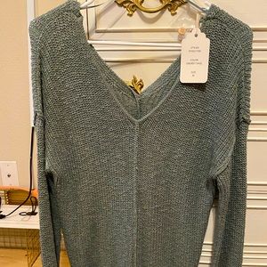 Green PINK ROSE sweater